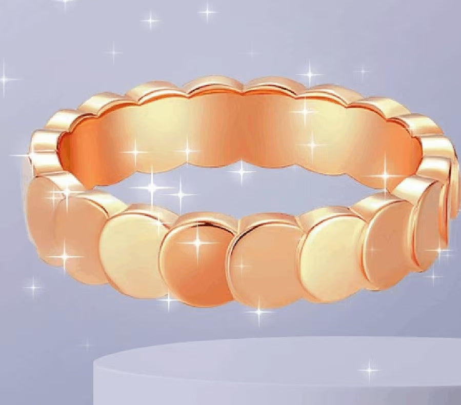 Dragon Scale Ring, Snake Brings Wealth Lucky Design, Minimalist Trendy Unisex Daily Wear 18K Rose Gold