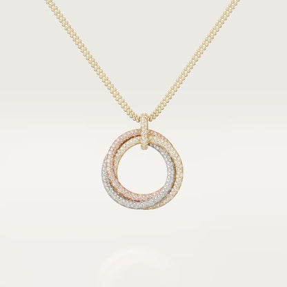 [Renovia Jewelry]TRINITY LARGE FULL DIAMOND  NECKLACE