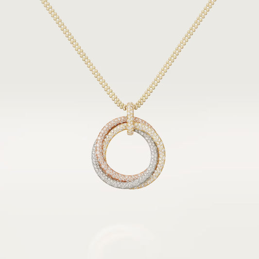 [Renovia Jewelry]TRINITY LARGE FULL DIAMOND  NECKLACE