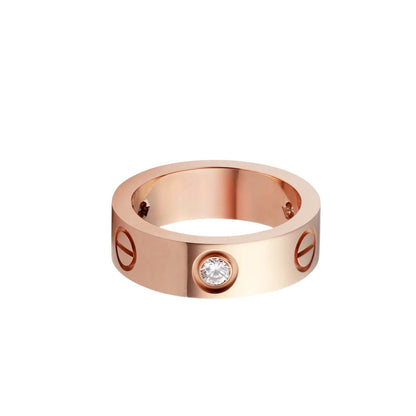 [Renovia Jewelry]LOVE 5.5MM 3 DIAMOND RING