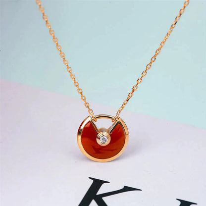[Renovia Jewelry]AMULETTE GOLD CARNELIAN ONYX NECKLACE
