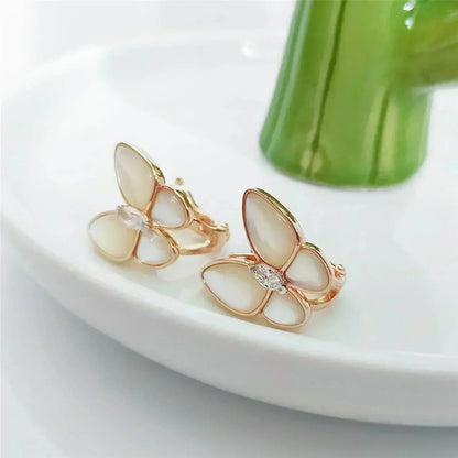 [Renovia Jewelry]BUTTERFLY MOP DIAMOND EARRINGS