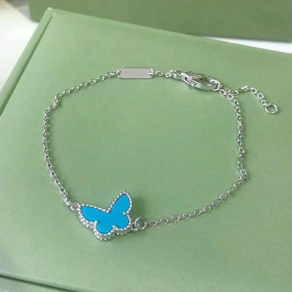 [Renovia Jewelry]BUTTERFLY TURQUOISE BUTTERFLY BRACELET SILVER