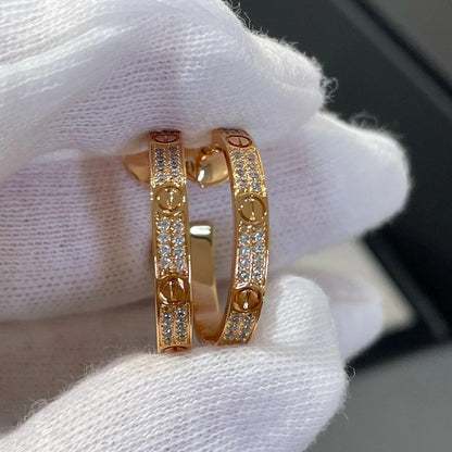 [Renovia Jewelry]LOVE EARRINGS 3.6MM DIAMOND PAVED
