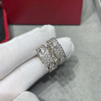 [Renovia Jewelry]LOVE 5.5MM DIAMOND PAVED EARRINGS