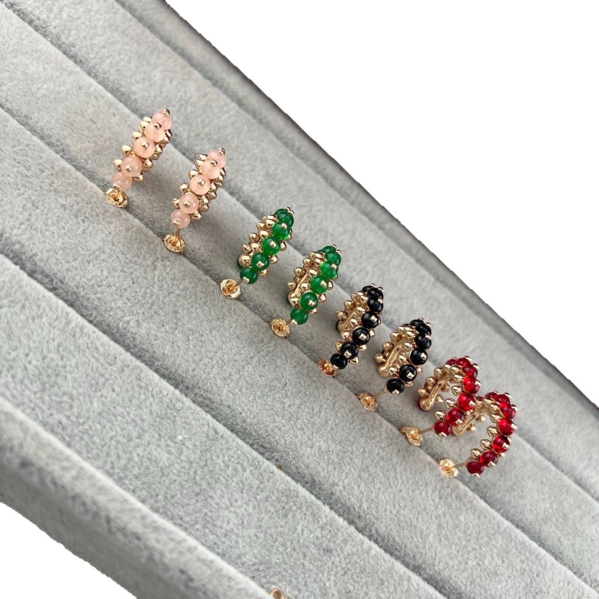 [Renovia Jewelry]NEW COLORED GEMSTONE COLLECTION SMALL HOOP EARRINGS
