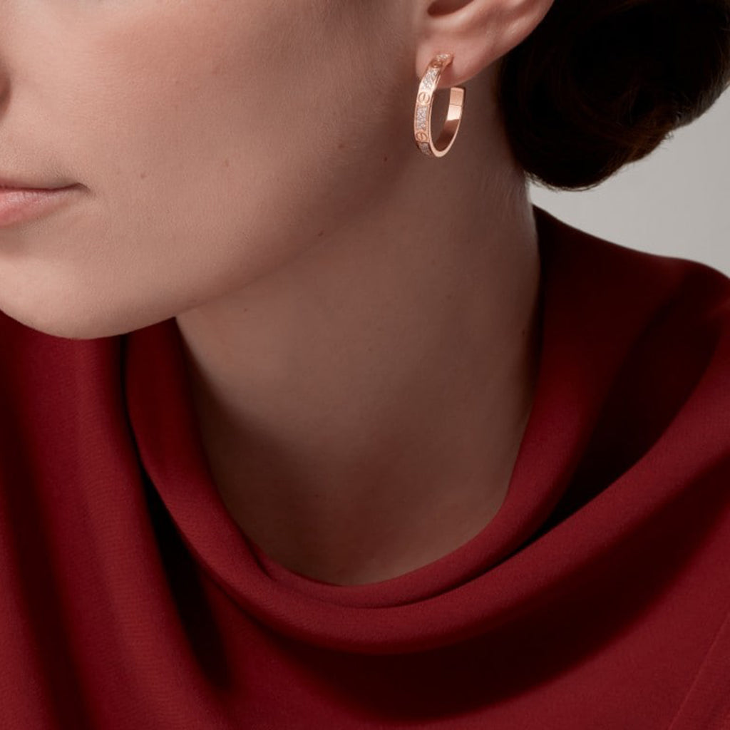 [Renovia Jewelry]LOVE EARRINGS 3.6MM DIAMOND PAVED