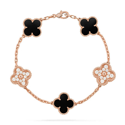 [Renovia Jewelry] CLOVER 5 MOTIF ONYXS BRACELET COLLECTION