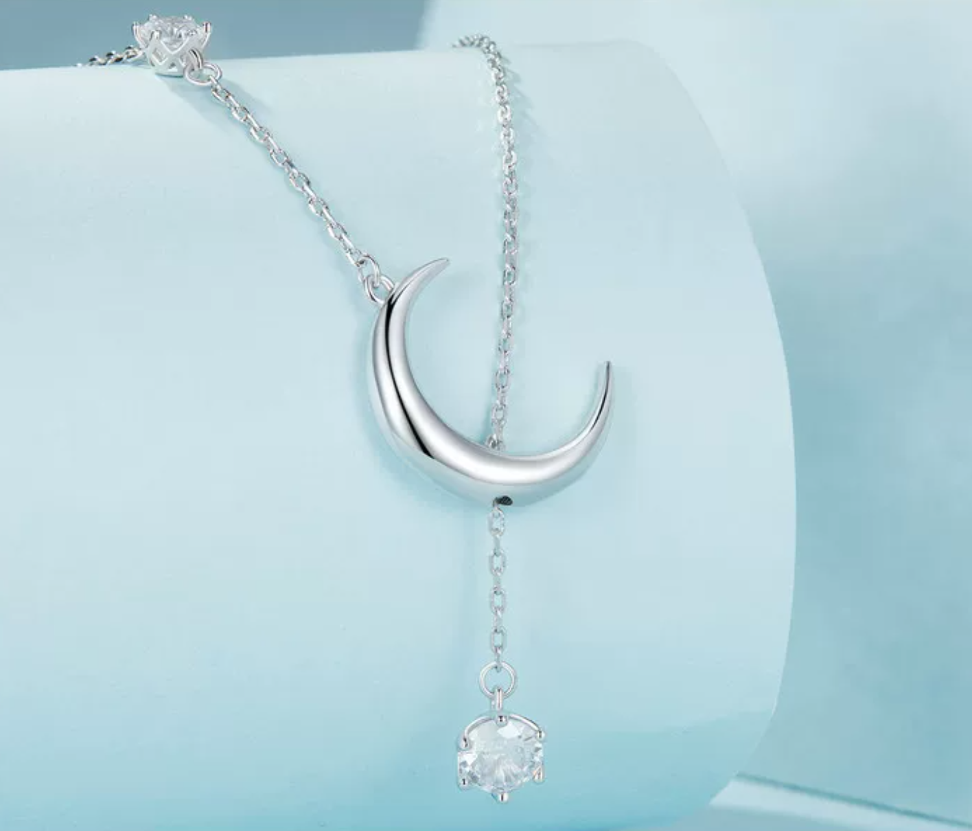 Platinum Moon Necklace