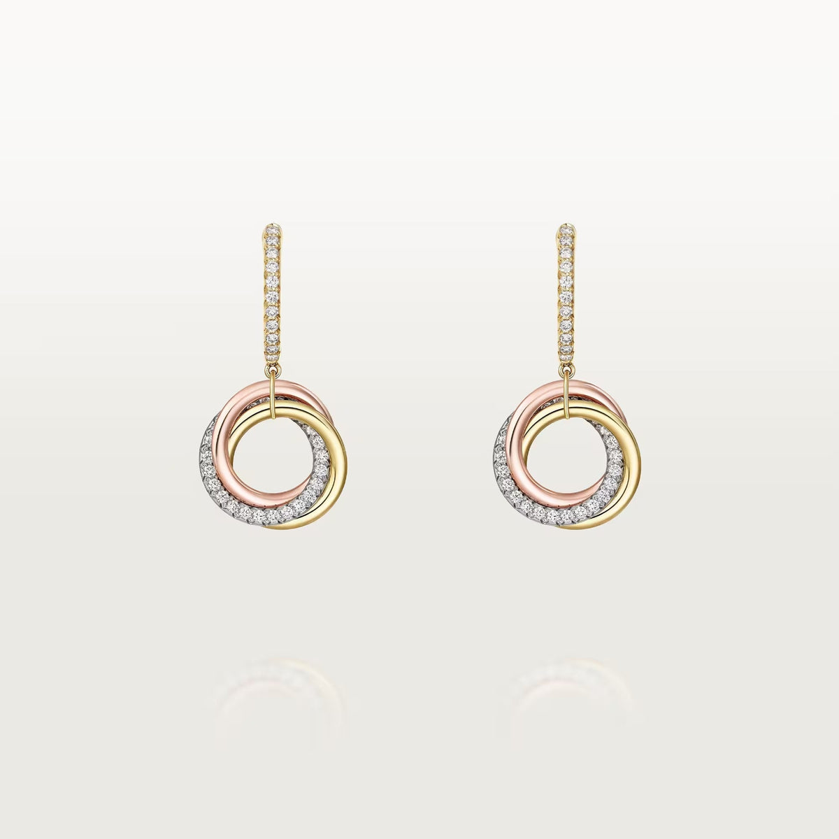 [Renovia Jewelry]TRINITY HALF DIAMOND  EARRINGS