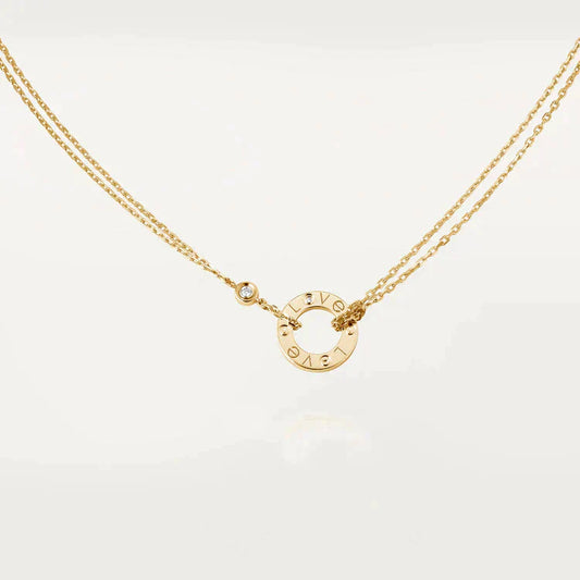 [Renovia Jewelry]LOVE NECKLACE 16MM 2 DIAMONDS