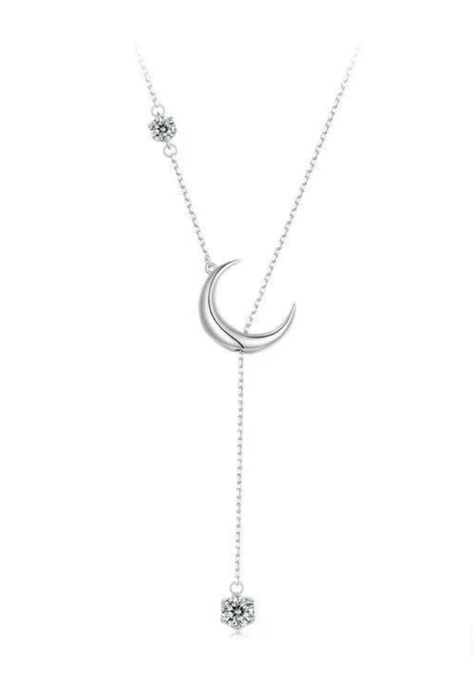 Platinum Moon Necklace