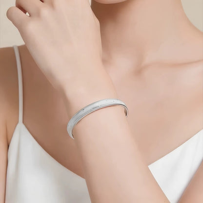 Shiny 925 Silver Open Bracelet