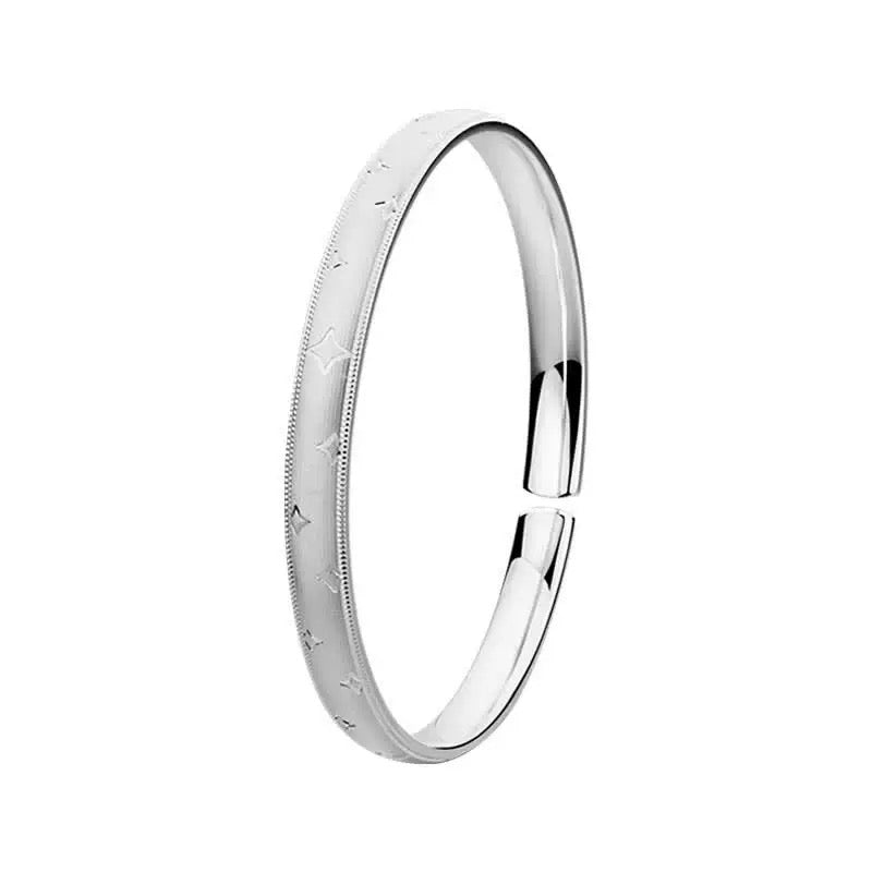 Shiny 925 Silver Open Bracelet