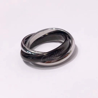 [Renovia Jewelry]TRINITY 3.2MM RING BLACK CERAMIC