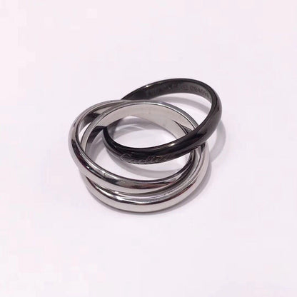 [Renovia Jewelry]TRINITY 3.2MM RING BLACK CERAMIC