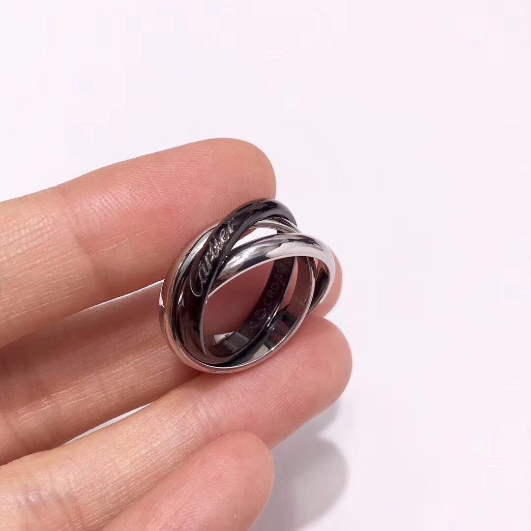 [Renovia Jewelry]TRINITY 3.2MM RING BLACK CERAMIC