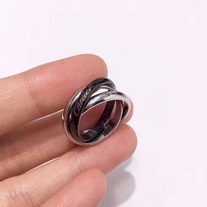 [Renovia Jewelry]TRINITY 3.2MM RING BLACK CERAMIC