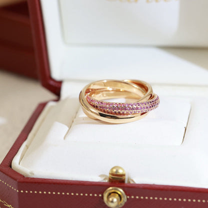 [Renovia Jewelry]TRINITY 3.2MM RING PINK DIAMOND