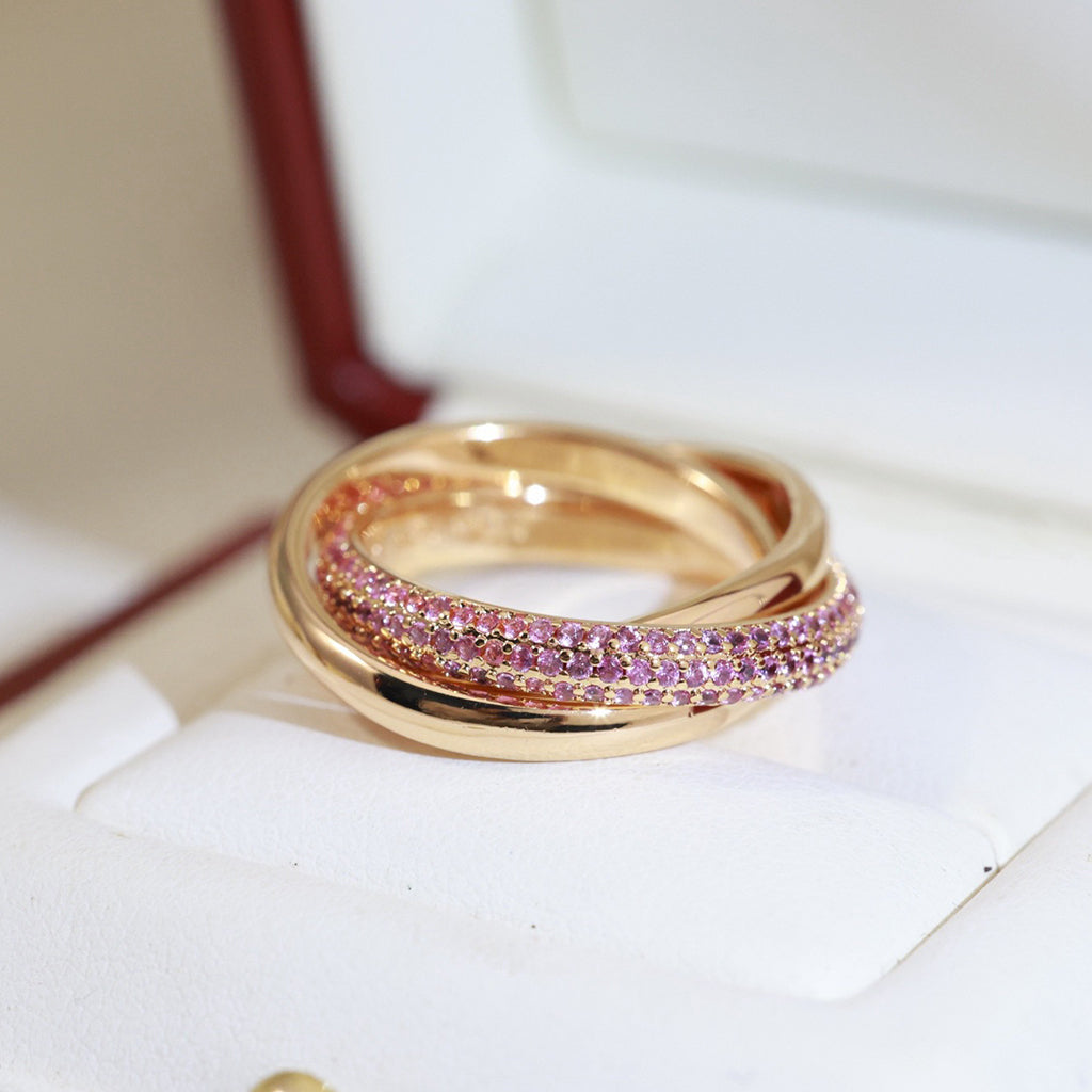 [Renovia Jewelry]TRINITY 3.2MM RING PINK DIAMOND