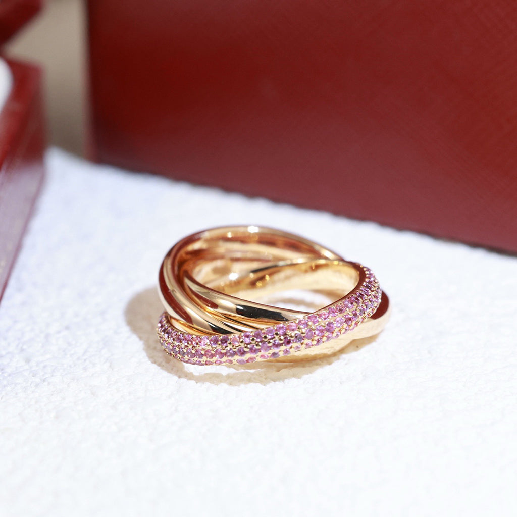 [Renovia Jewelry]TRINITY 3.2MM RING PINK DIAMOND