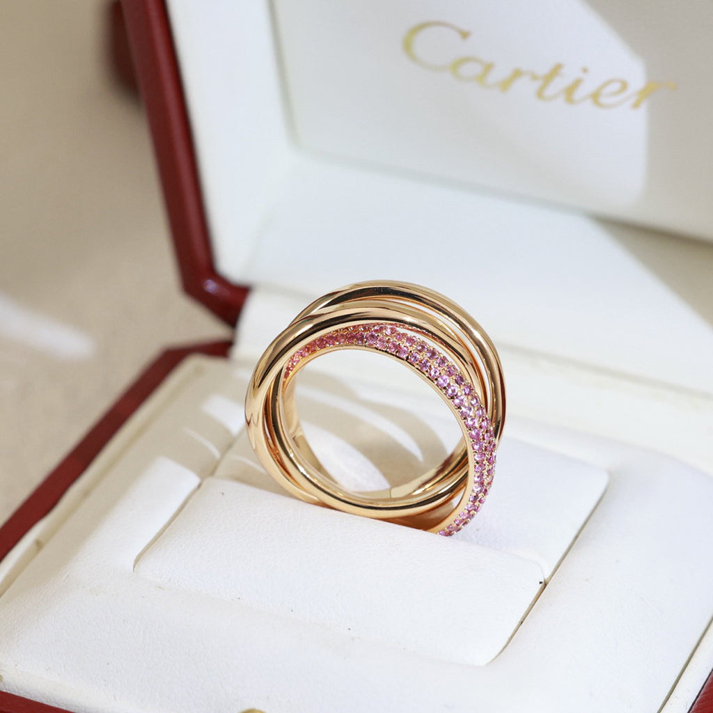[Renovia Jewelry]TRINITY 3.2MM RING PINK DIAMOND