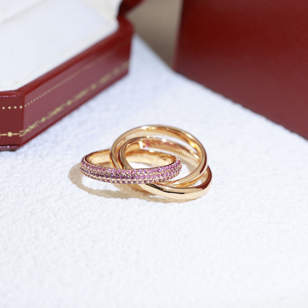 [Renovia Jewelry]TRINITY 3.2MM RING PINK DIAMOND