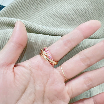 [Renovia Jewelry]TRINITY 3.2MM RING PINK DIAMOND