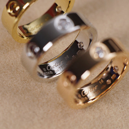 [Renovia Jewelry]LOVE 5.5MM 3 DIAMOND RING