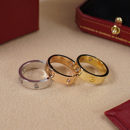 [Renovia Jewelry]LOVE 5.5MM 3 DIAMOND RING