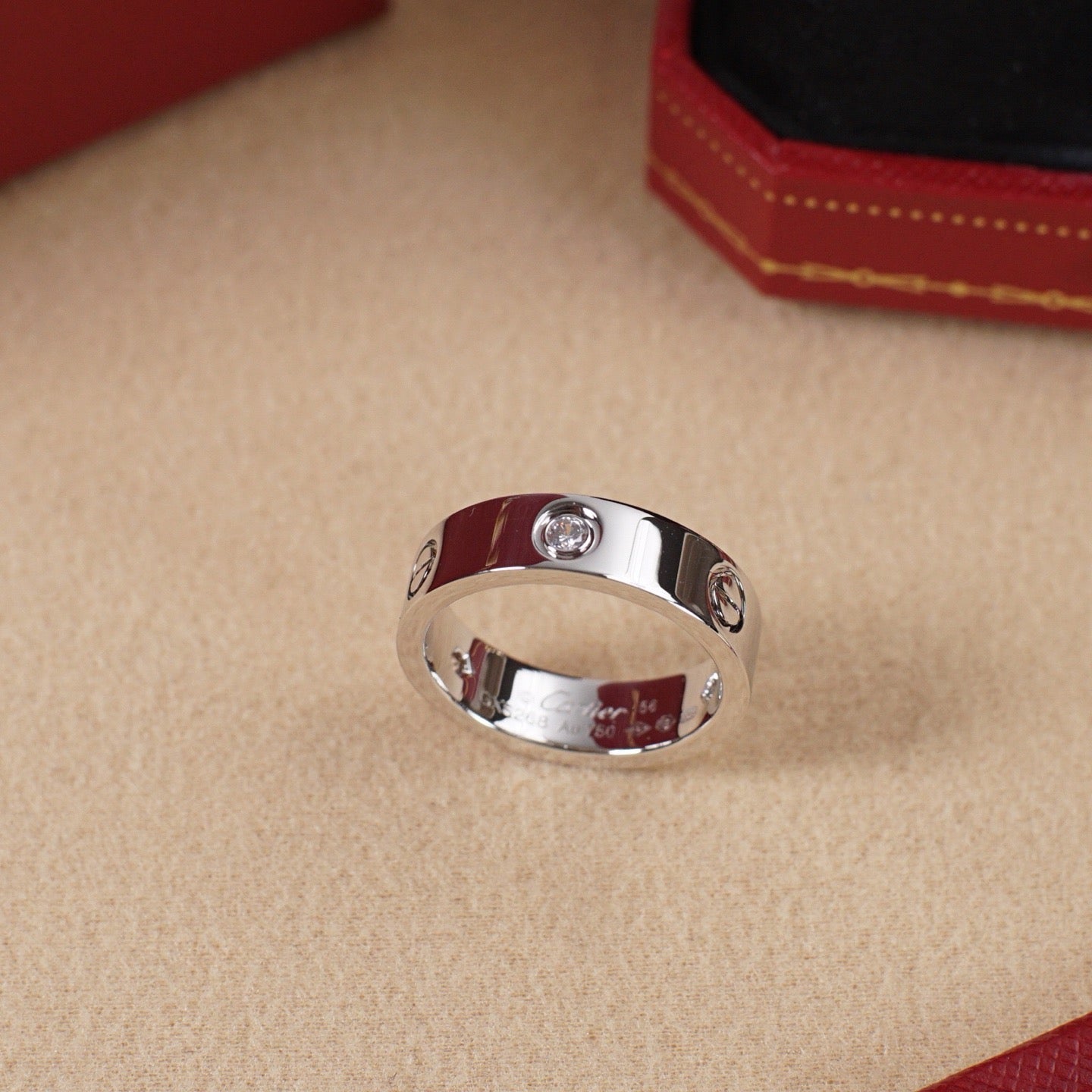 [Renovia Jewelry]LOVE 5.5MM 3 DIAMOND RING