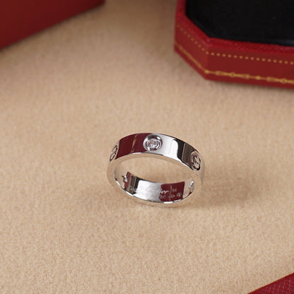 [Renovia Jewelry]LOVE 5.5MM 3 DIAMOND RING