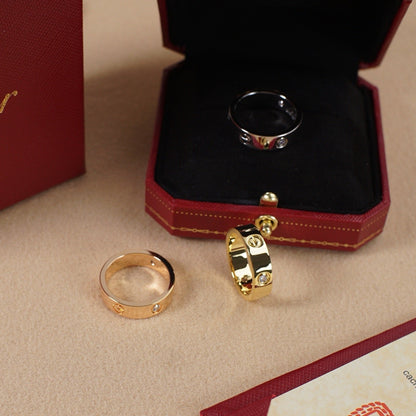 [Renovia Jewelry]LOVE 5.5MM 3 DIAMOND RING
