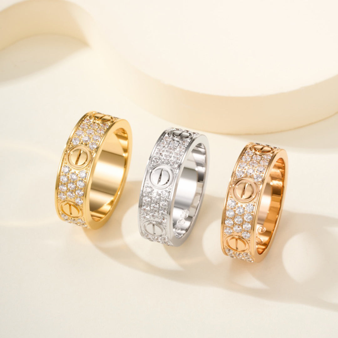[Renovia Jewelry]LOVE RING 5.5MM DIAMONDS PAVED