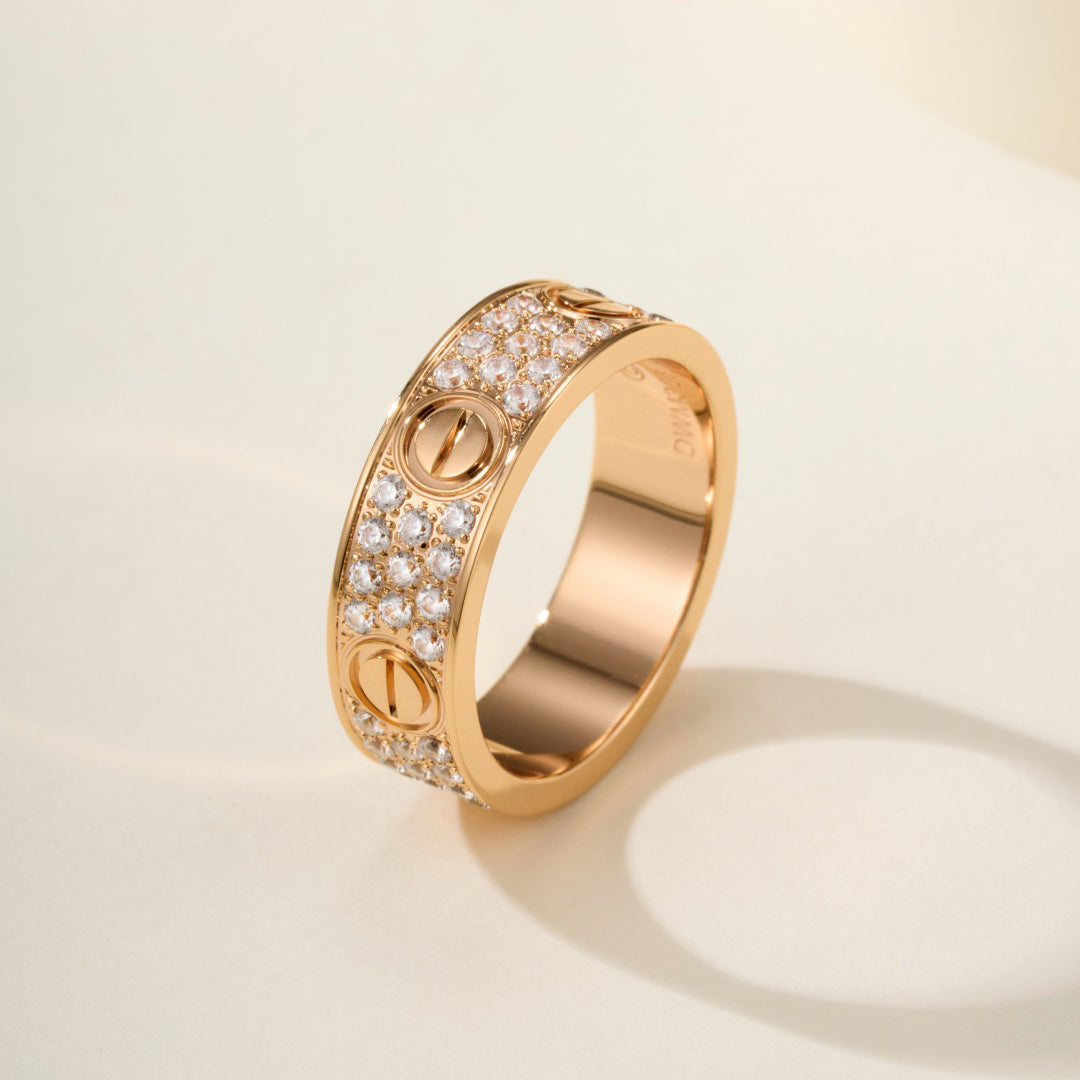 [Renovia Jewelry]LOVE RING 5.5MM DIAMONDS PAVED
