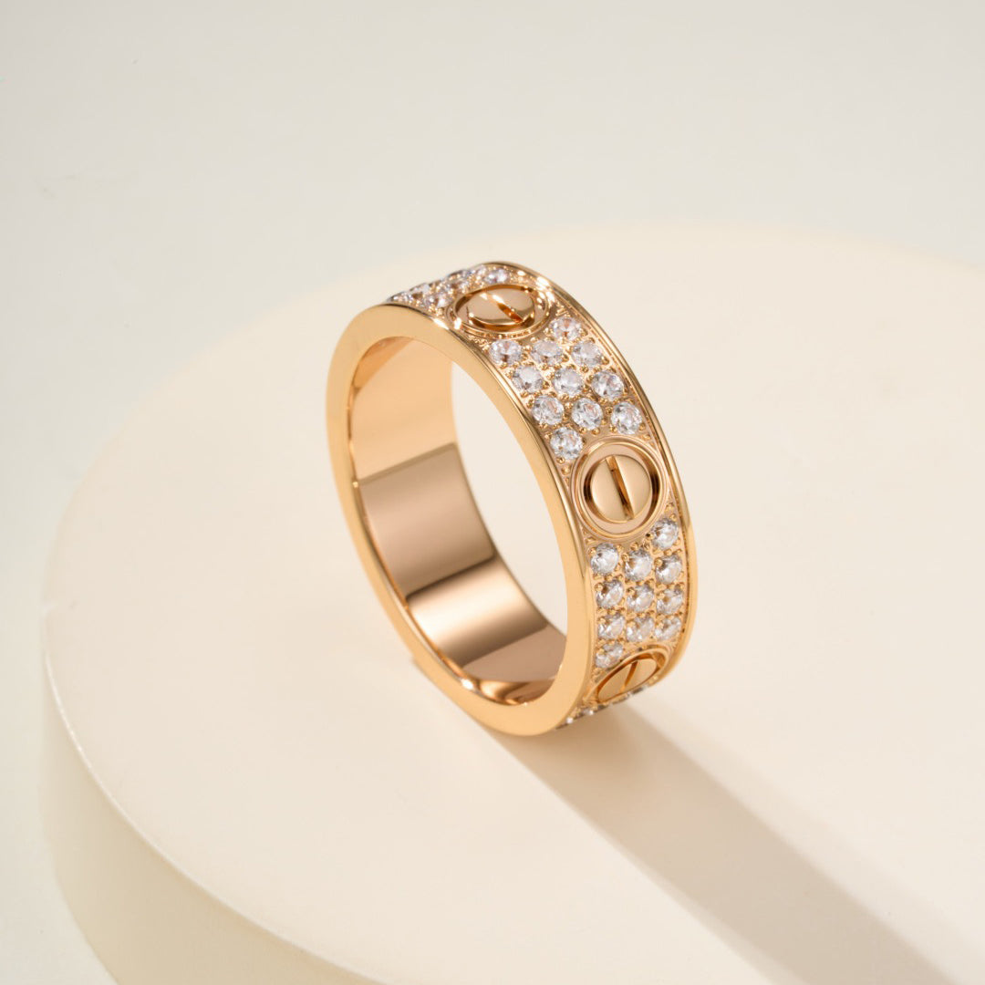[Renovia Jewelry]LOVE RING 5.5MM DIAMONDS PAVED
