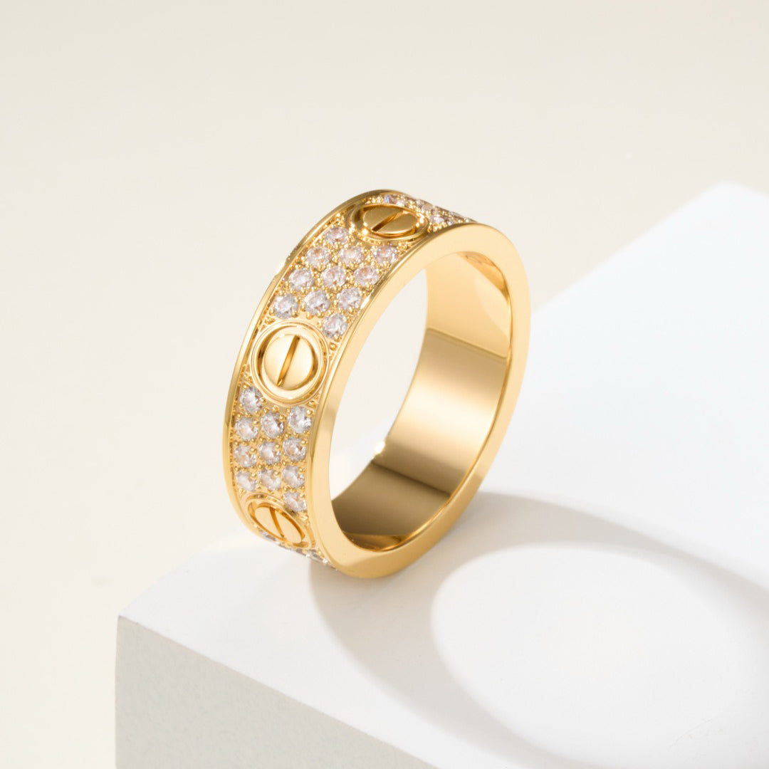 [Renovia Jewelry]LOVE RING 5.5MM DIAMONDS PAVED