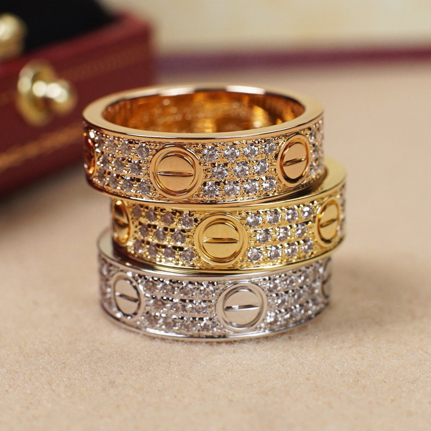 [Renovia Jewelry]LOVE RING 5.5MM DIAMONDS PAVED