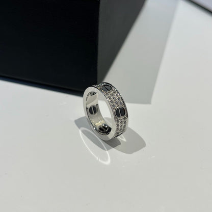 [Renovia Jewelry]LOVE RING 5.5MM DIAMONDS PAVED CERAMIC
