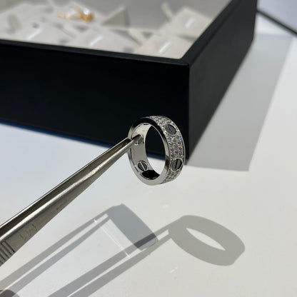 [Renovia Jewelry]LOVE RING 5.5MM DIAMONDS PAVED CERAMIC