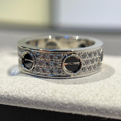 [Renovia Jewelry]LOVE RING 5.5MM DIAMONDS PAVED CERAMIC