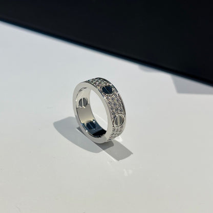 [Renovia Jewelry]LOVE RING 5.5MM DIAMONDS PAVED CERAMIC