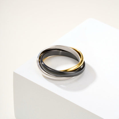 [Renovia Jewelry]TRINITY 3.2MM RING BLACK CERAMIC