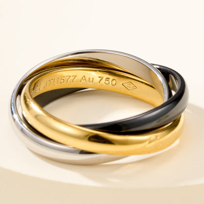 [Renovia Jewelry]TRINITY 3.2MM RING BLACK CERAMIC