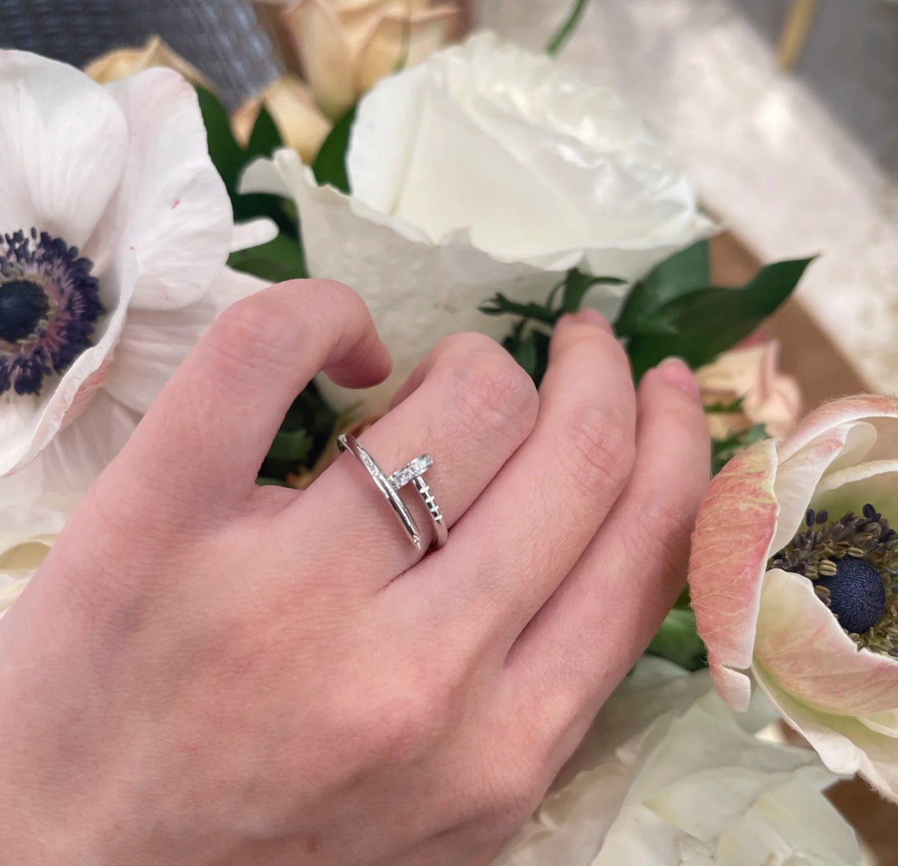 [Renovia Jewelry]JUSTE 1.8MM HALF DIAMOND RING