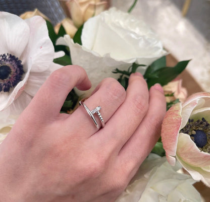 [Renovia Jewelry]JUSTE 1.8MM HALF DIAMOND RING