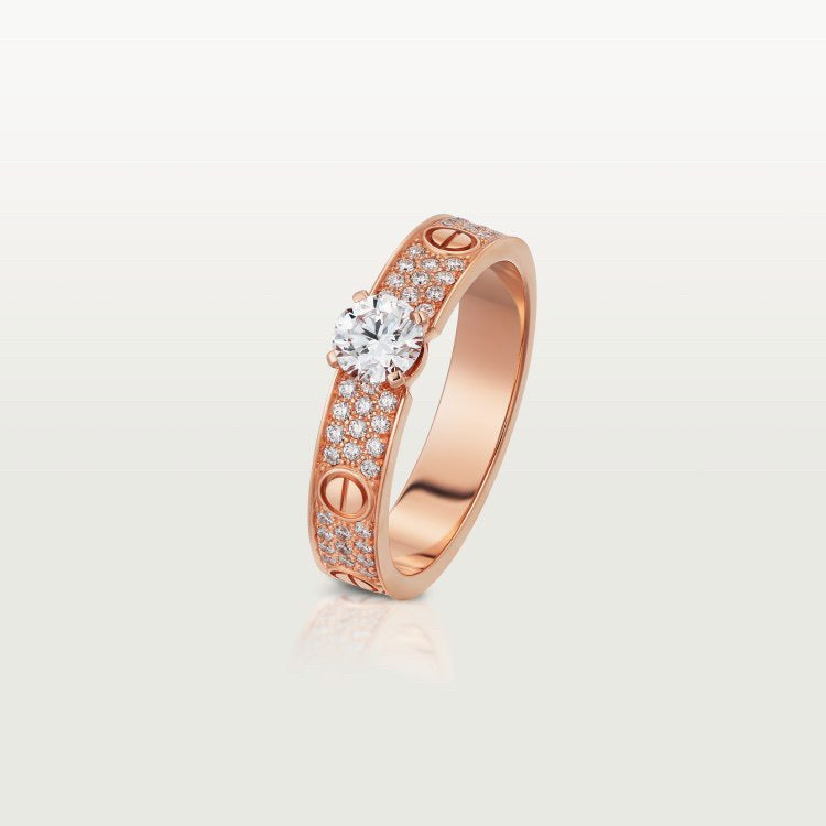 [Renovia Jewelry]LOVE RING 3.6MM 1 BIG DIAMOND FULL DIAMOND