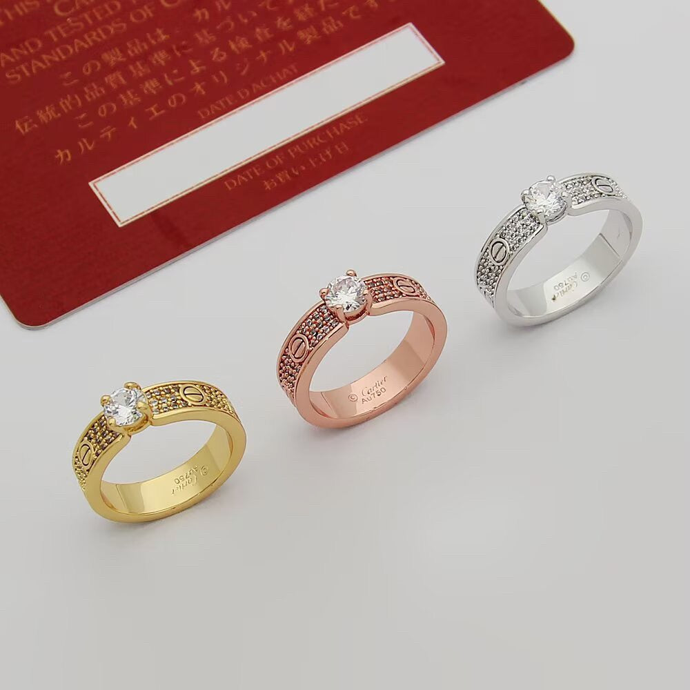 [Renovia Jewelry]LOVE RING 3.6MM 1 BIG DIAMOND FULL DIAMOND