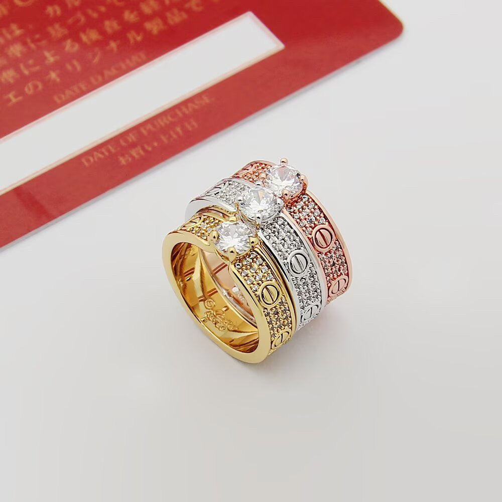[Renovia Jewelry]LOVE RING 3.6MM 1 BIG DIAMOND FULL DIAMOND