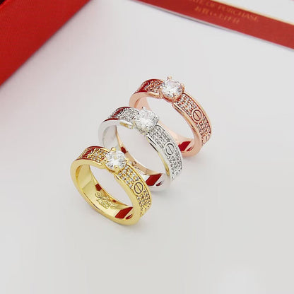 [Renovia Jewelry]LOVE RING 3.6MM 1 BIG DIAMOND FULL DIAMOND